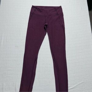 Lululemon Ribbed High-Rise Leggings - Size 8 - Burgundy / Plum Heathered